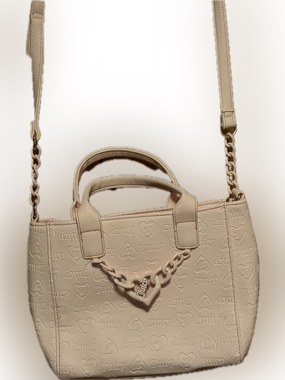 Juicy Couture Pink Logo-Embossed Tote with Chain Detail